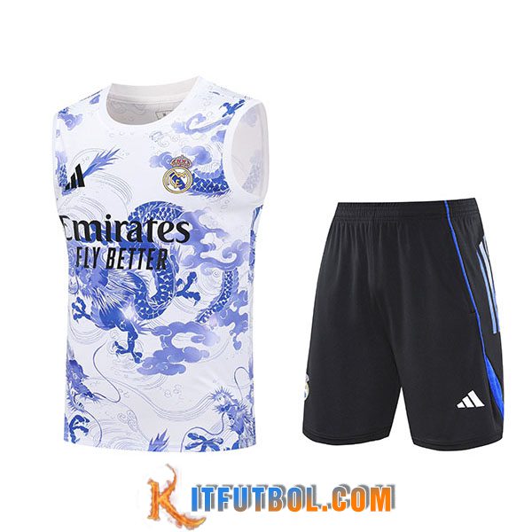 Camiseta Entrenamiento sin mangas Real Madrid Blanco/Azul 2025/2026