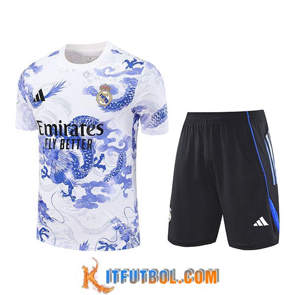 Camiseta Entrenamiento Real Madrid Blanco/Azul/Naranja 2025/2026 -02