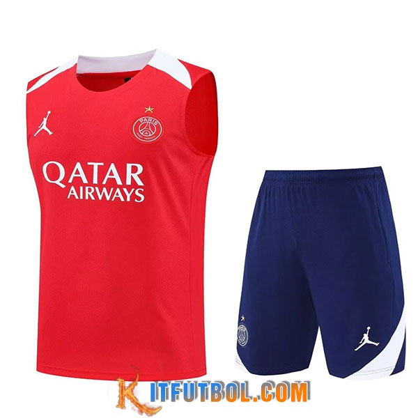 Camiseta Entrenamiento sin mangas PSG Rojo/Blanco 2025/2026