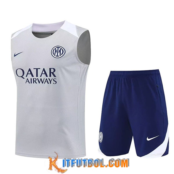 Camiseta Entrenamiento sin mangas Inter Milan Gris/Blanco 2025/2026