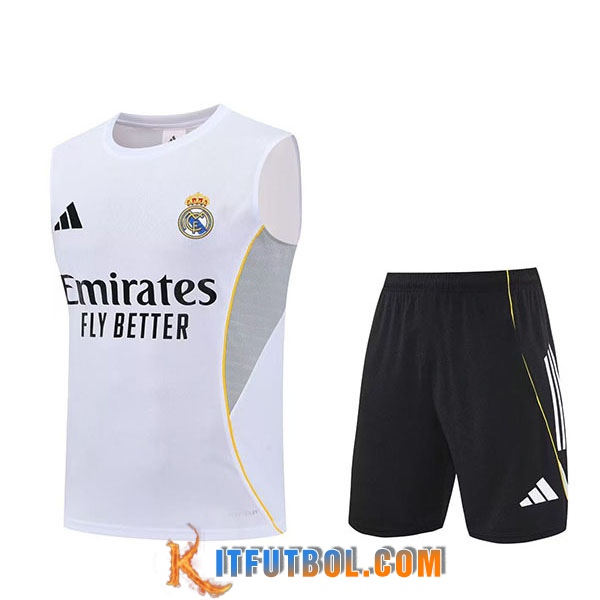Camiseta Entrenamiento sin mangas Real Madrid Blanco/Gris 2025/2026