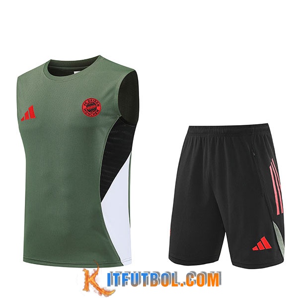 Camiseta Entrenamiento sin mangas Bayern Munich Verde/Rojo/Negro/Blanco 2025/2026