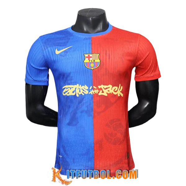 Camiseta Entrenamiento FC Barcelona Azul/Rojo 2025/2026 -02