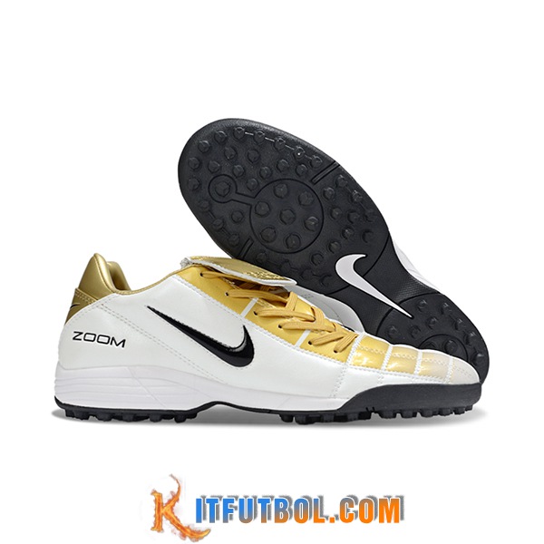 Nike Botas De Fútbol T90 TF Blanco/Amarillo/Negro -02