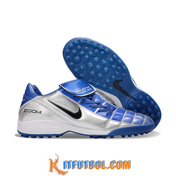 Nike Botas De Fútbol T90 TF Gris/Azul/Negro