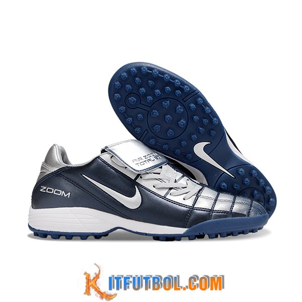Nike Botas De Fútbol T90 TF Azul/Gris -02
