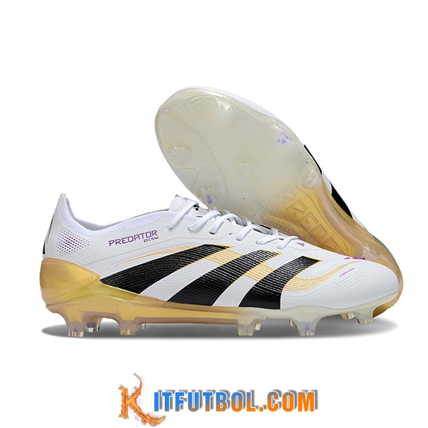 Adidas Botas De Fútbol 25 Predator Elite FG Blanco/Negro/Amarillo