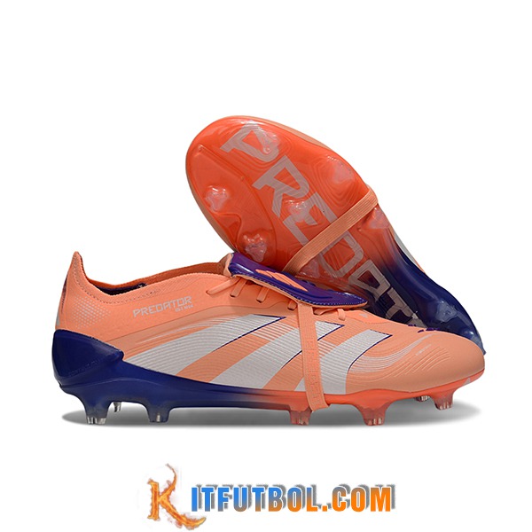 Adidas Botas De Fútbol 25 Predator Elite Tongue FG Naranja/Blanco/Violeta
