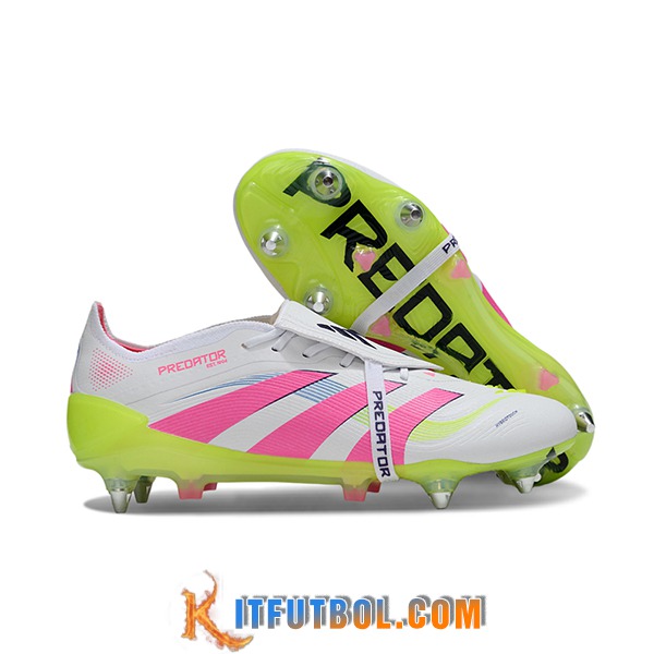 Adidas Botas De Fútbol 25 Predator Elite Tongue SG Blanco/Verde/Rosa