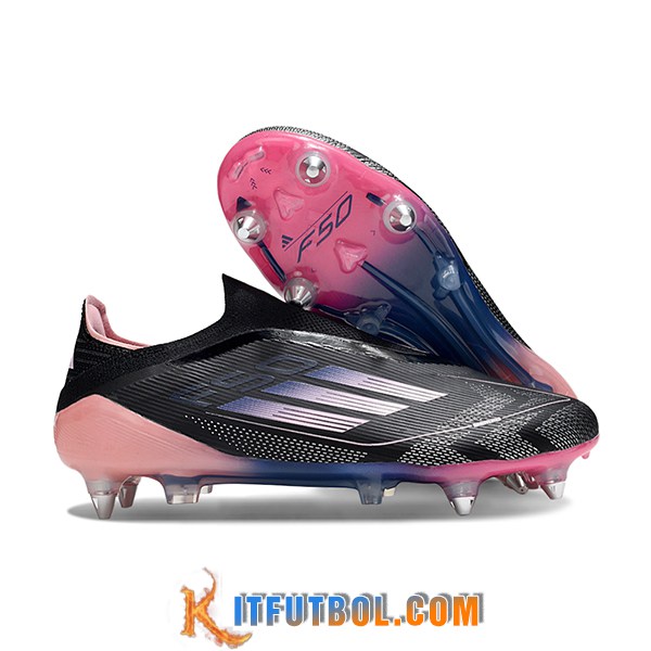 Adidas Botas De Fútbol F50 Elite Laceless SG Negro/Violeta/Rosa
