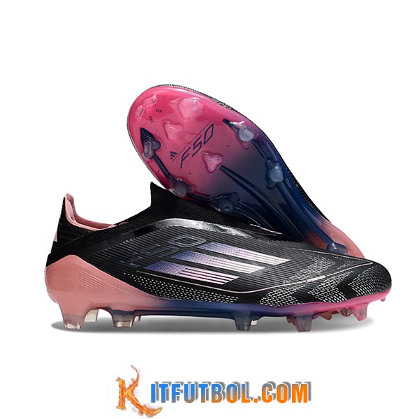 Adidas Botas De Fútbol F50 Elite Laceless FG Negro/Violeta/Rosa