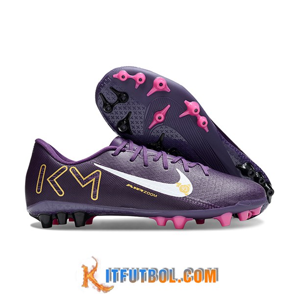 Nike Botas De Fútbol AIR ZOOM MERCURIAL VAPOR XVI ACADEMY X MBAPPE AG Violeta/Blanco