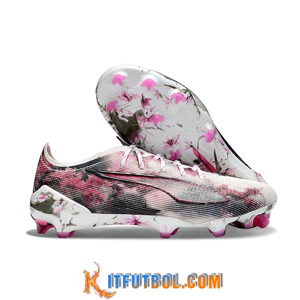 PUMA Botas De Fútbol ULTRA 5 ULTIMATE FG Blanco/Negro/Rosa