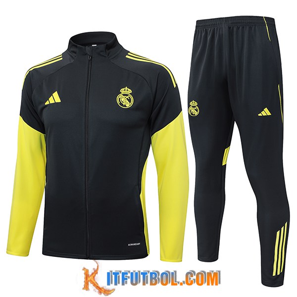 Chandal Equipos De Futbol Chaquetas Real Madrid Gris/Amarillo 2025/2026