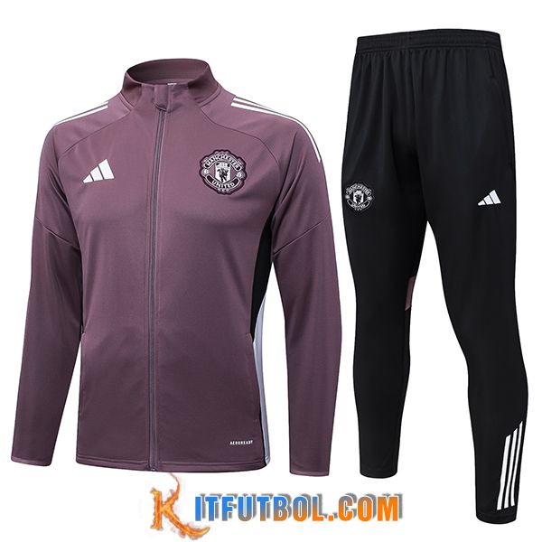 Chandal Equipos De Futbol Chaquetas Manchester United Violeta/Blanco/Negro 2025/2026