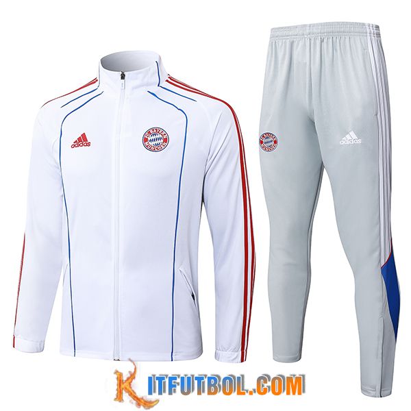 Chandal Equipos De Futbol Chaquetas Bayern Munich Blanco/Rojo/Azul 2025/2026