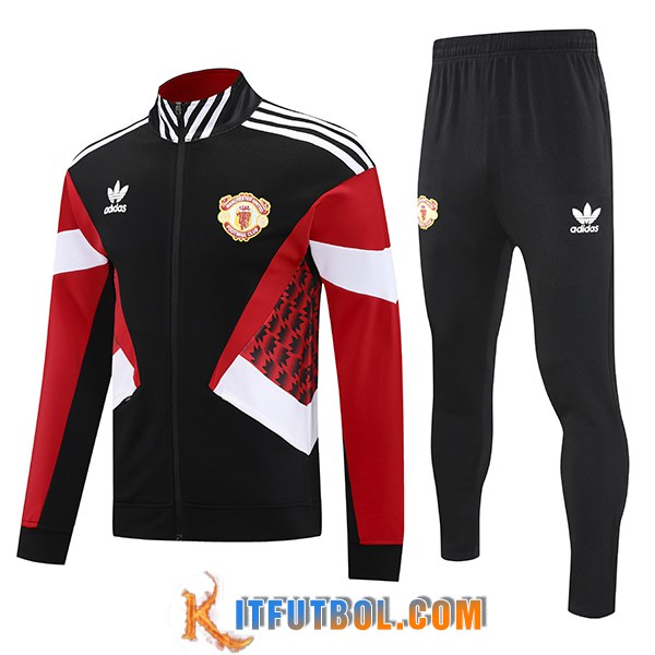 Chandal Equipos De Futbol Chaquetas Manchester United Negro/Rojo/Blanco 2025/2026