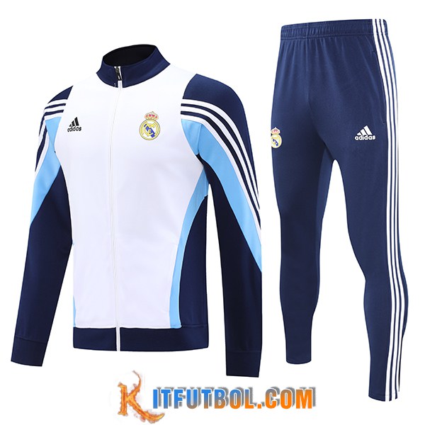 Chandal Equipos De Futbol Chaquetas Real Madrid Blanco/Azul 2025/2026