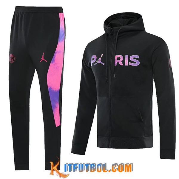 Chaqueta Con Capucha Chandal Rompevientos Chaqueta PSG Negro/Violeta 2025/2026