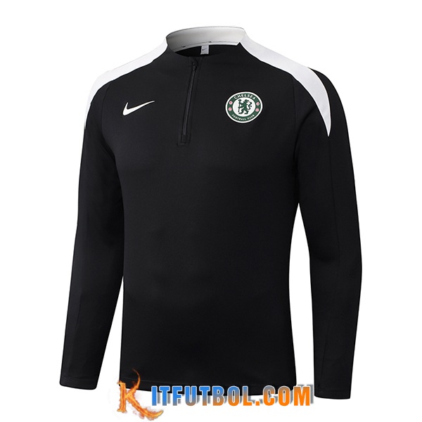Sudadera De Entrenamiento FC Chelsea Negro/Blanco 2025/2026