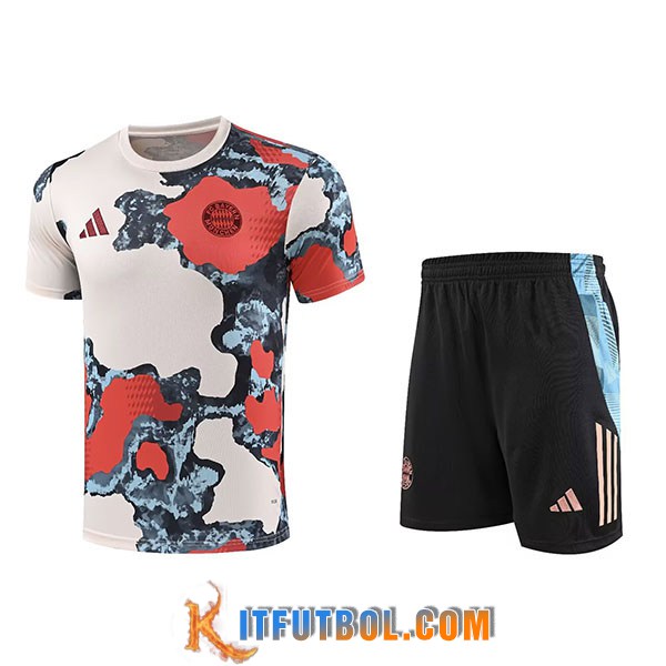 Camiseta Entrenamiento Bayern Munich Ninos Beige/Rojo/Azul 2025/2026