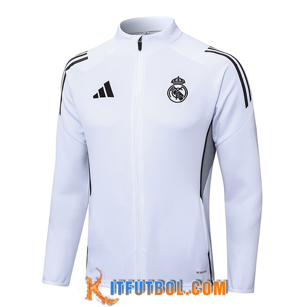 Chaquetas Futbol Real Madrid Blanco/Negro/Gris 2025/2026