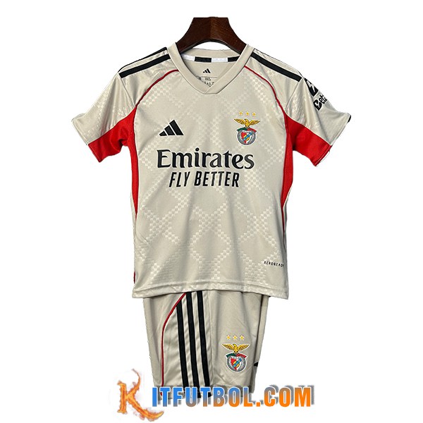 Nueva Camisetas De Futbol Benfica Ninos Segunda 2025/2026
