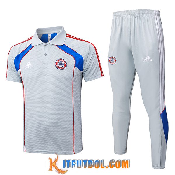 Camiseta Polo Bayern Munich Gris/Azul/Rojo 2025/2026