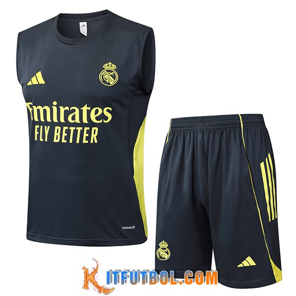 Camiseta Entrenamiento sin mangas Real Madrid Gris/Amarillo 2025/2026