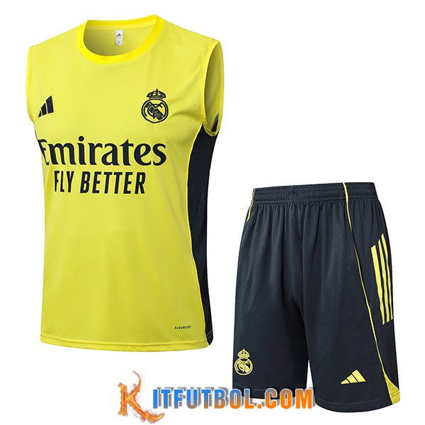 Camiseta Entrenamiento sin mangas Real Madrid Amarillo/Negro 2025/2026