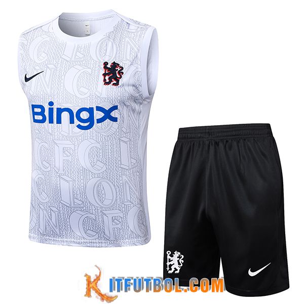 Camiseta Entrenamiento sin mangas FC Chelsea Blanco/Gris 2025/2026
