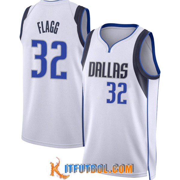 Camisetas NBA Dallas Mavericks (FLAGG #32) 2025/26 Blanco/Azul/Negro