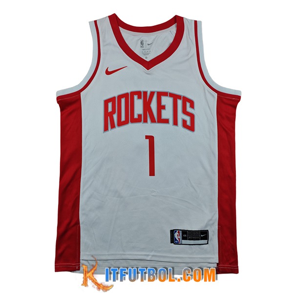 Camisetas NBA Houston Rockets (THOMPSON #1) 2025/26 Blanco/Rojo