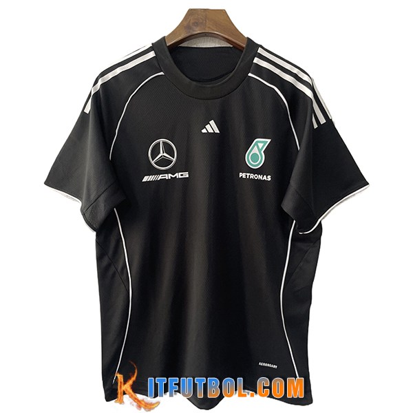 Camiseta de manga corta Mercedes Benz Team Negro 2025