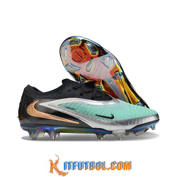 Nike Botas De Fútbol Phantom GX III Elite FG Negro/Verde/Gris/Naranja