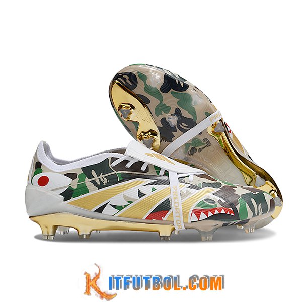 Adidas Botas De Fútbol 25 Predator Elite Tongue FG Blanco/Amarillo/Verde