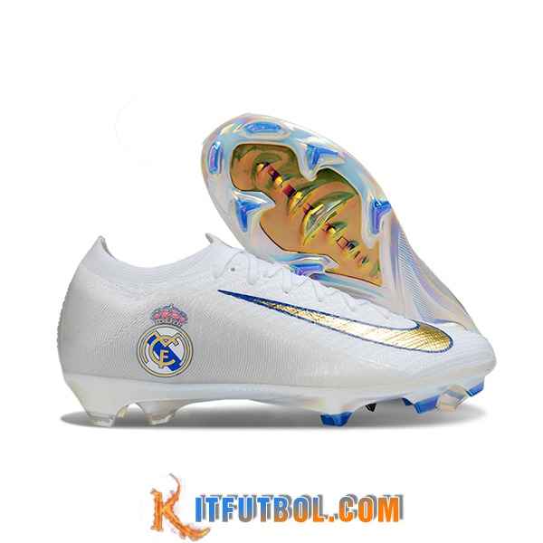 Nike Botas De Fútbol AIR Zoom Mercurial Vapor 16 Elite XXV FG Blanco/Amarillo/Azul