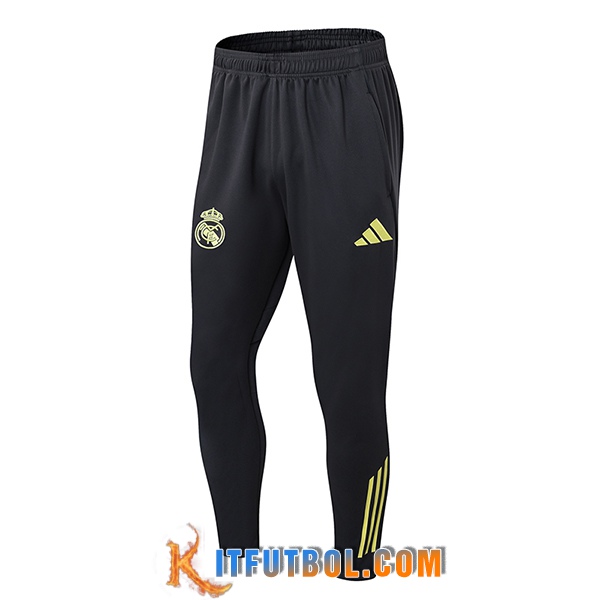 Pantalon Entrenamiento Real Madrid Negro/Amarillo 2025/2026