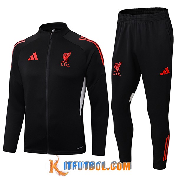 Chandal Equipos De Futbol Chaquetas FC Liverpool Negro/Rojo/Blanco 2025/2026
