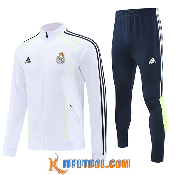 Chandal Equipos De Futbol Chaquetas Real Madrid Blanco/Azul/Verde 2025/2026
