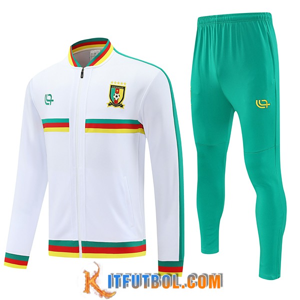 Chandal Equipos De Futbol Chaquetas Camerún Blanco/Verde 2025/2026