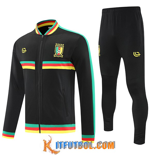 Chandal Equipos De Futbol Chaquetas Camerún Negro/Verde 2025/2026