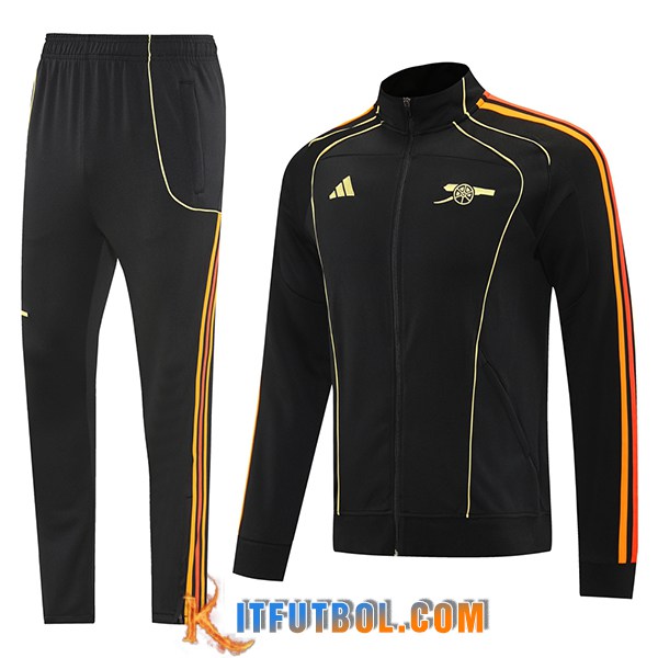 Chandal Equipos De Futbol Chaquetas Arsenal Negro/Naranja/Rojo 2025/2026