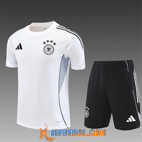 Camiseta Entrenamiento Alemania Ninos Blanco/Negro/Gris 2025/2026