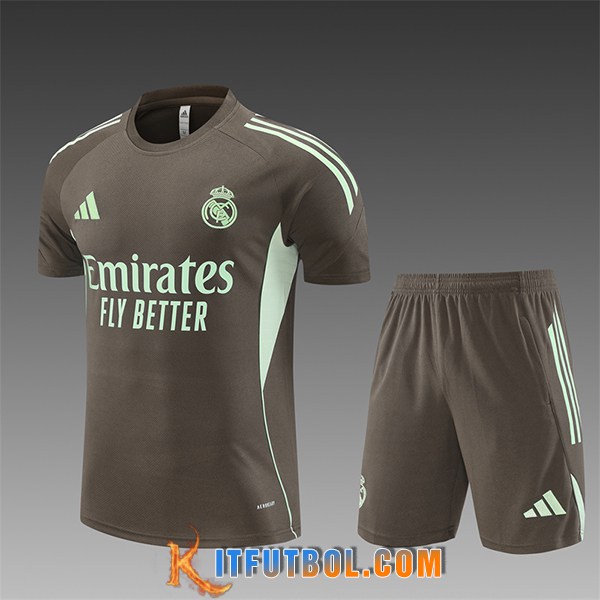 Camiseta Entrenamiento Real Madrid Ninos Marrón/Verde 2025/2026
