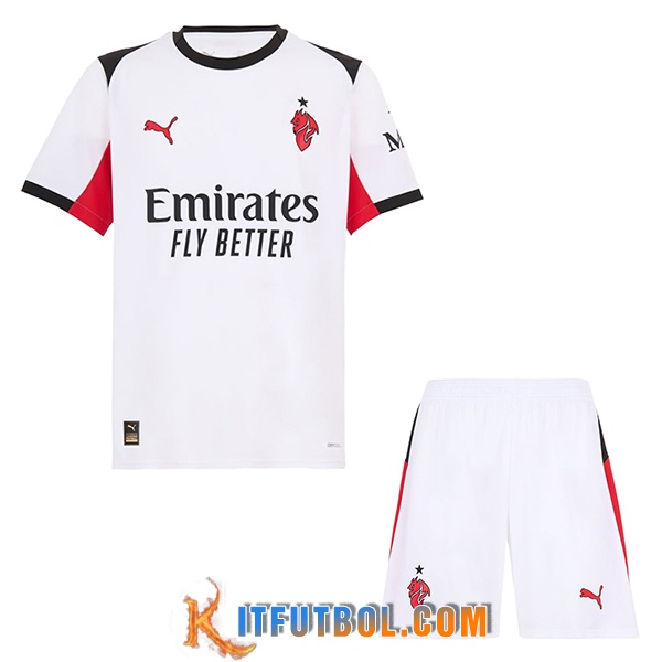 Nueva Camisetas De Futbol AC Milan Ninos Segunda 2025/2026