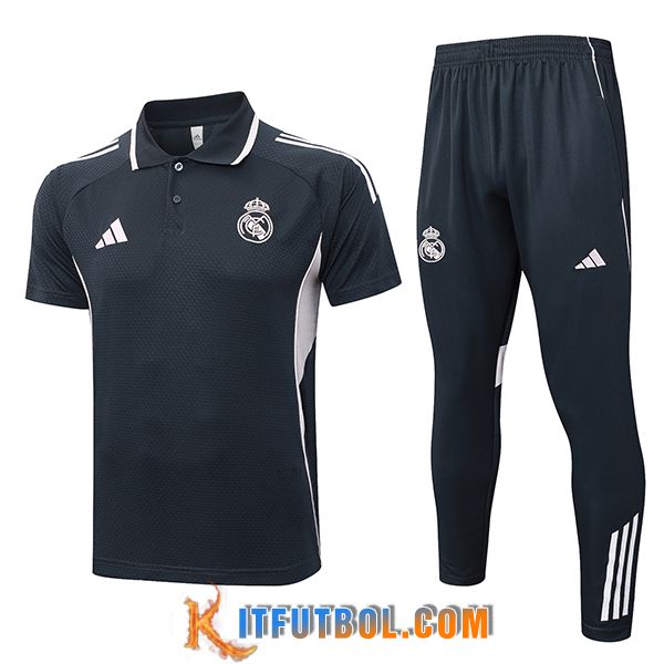 Camiseta Polo Real Madrid Gris/Rosa 2025/2026