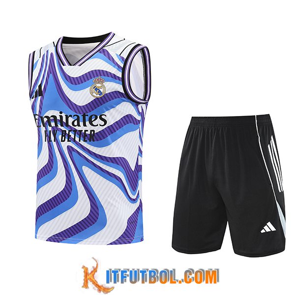 Camiseta Entrenamiento sin mangas Real Madrid Blanco/Azul/Violeta 2025/2026