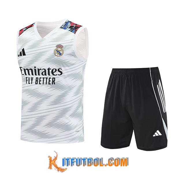 Camiseta Entrenamiento sin mangas Real Madrid Blanco/Gris 2025/2026 -02