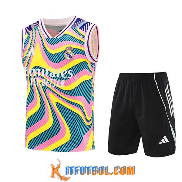 Camiseta Entrenamiento sin mangas Real Madrid Verde/Rosa/Amarillo 2025/2026